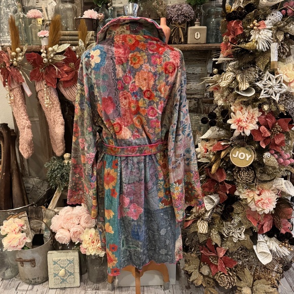 NATURAL LIFE PATCHWORK LOVE BLANKET ROBE | BOHEMIAN GYPSY | COTTAGECORE | L - Picture 6 of 14